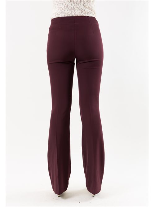 Pantaloni flare elasticizzati donna AI26531 MESANGE | AI26531BORDEAUX