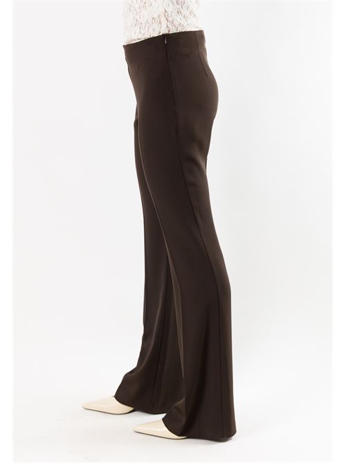 Pantaloni flare elasticizzati donna AI26531 MESANGE | AI26531MORO