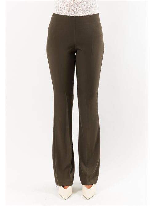 Pantaloni flare elasticizzati donna AI26531 MESANGE | AI26531VERDE