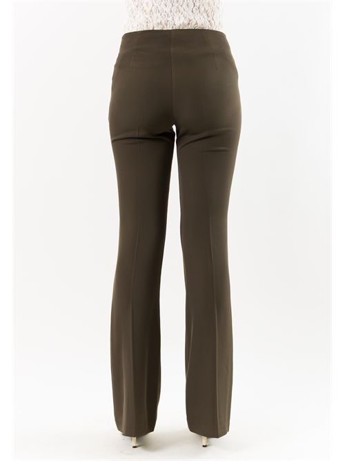 Pantaloni flare elasticizzati donna AI26531 MESANGE | AI26531VERDE
