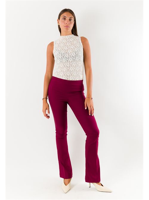 Pantaloni donna flare elasticizzati AI26647 MESANGE | AI26647BORDEAUX