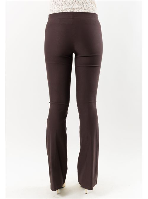Pantaloni donna flare elasticizzati AI26647 MESANGE | AI26647MORO