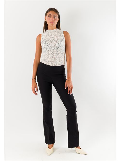 Pantaloni donna flare elasticizzati AI26647 MESANGE | AI26647NERO