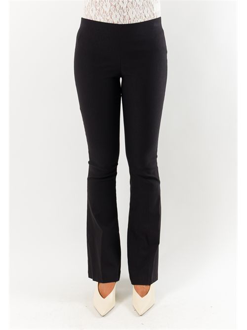 Pantaloni donna flare elasticizzati AI26647 MESANGE | AI26647NERO