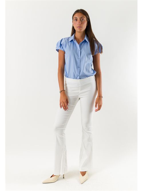 Pantaloni donna flare elasticizzati AI26647 MESANGE | AI26647PANNA