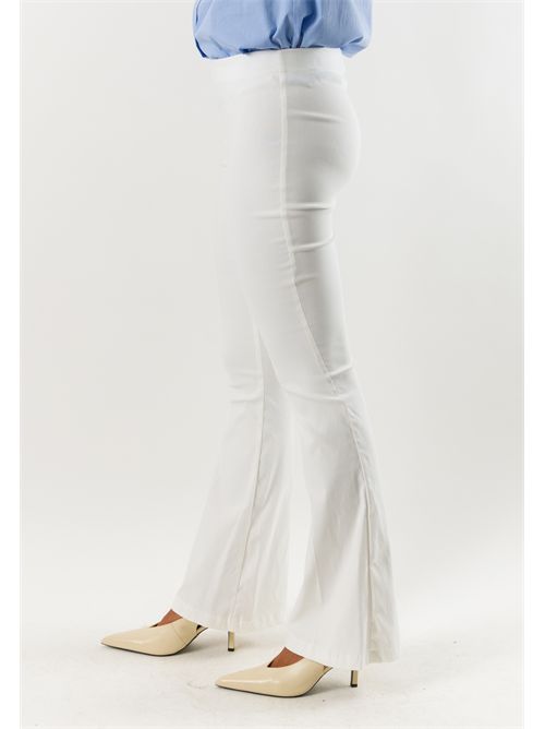 Pantaloni donna flare elasticizzati AI26647 MESANGE | AI26647PANNA