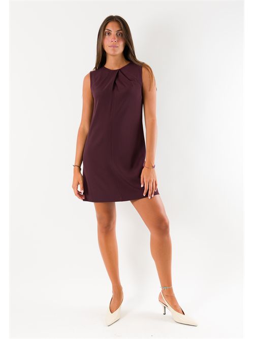 Abito corto elegante drappeggiato AI26659 MESANGE | AI26659BORDEAUX