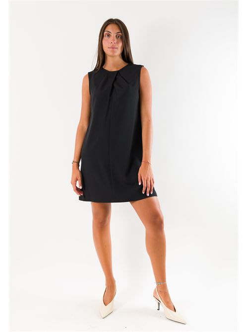 Abito corto elegante drappeggiato AI26659 MESANGE | AI26659NERO