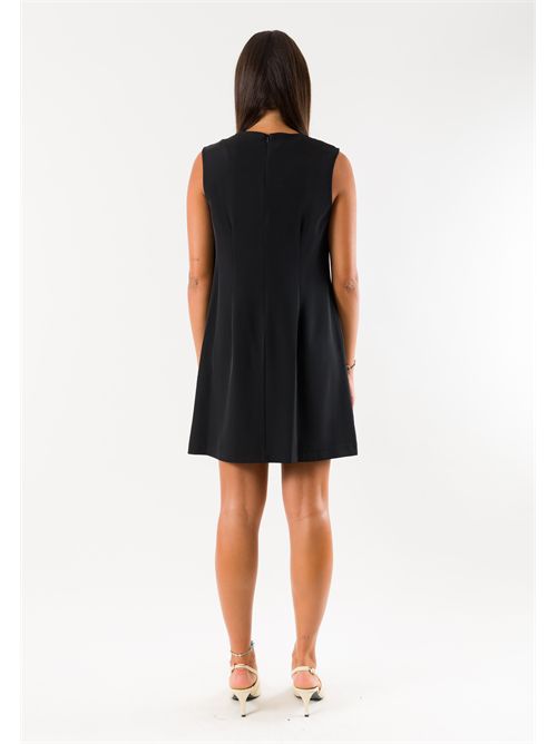 Abito corto elegante drappeggiato AI26659 MESANGE | AI26659NERO