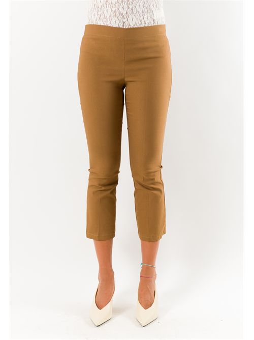 Pantaloni donna cropped elasticizzati AI26665 MESANGE | AI26665CAMMELLO