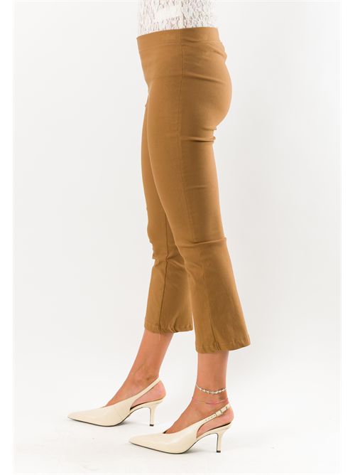 Pantaloni donna cropped elasticizzati AI26665 MESANGE | AI26665CAMMELLO