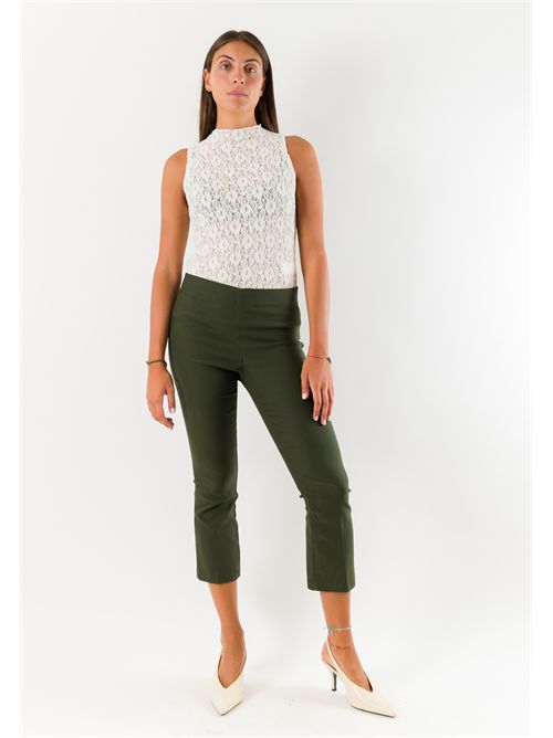 Pantaloni donna cropped elasticizzati AI26665 MESANGE | AI26665MILITARE