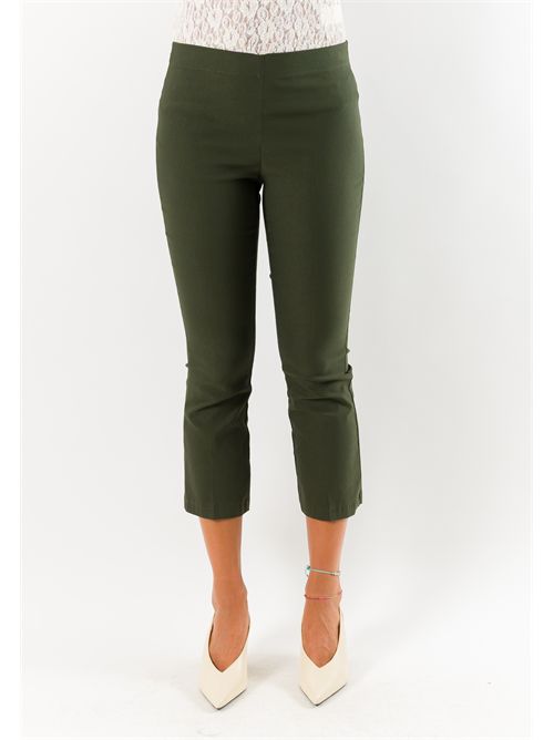 Pantaloni donna cropped elasticizzati AI26665 MESANGE | AI26665MILITARE