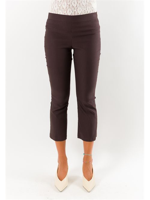 Pantaloni donna cropped elasticizzati AI26665 MESANGE | AI26665MORO