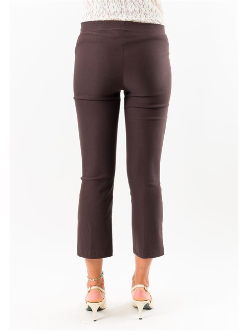 Pantaloni donna cropped elasticizzati AI26665 MESANGE | AI26665MORO