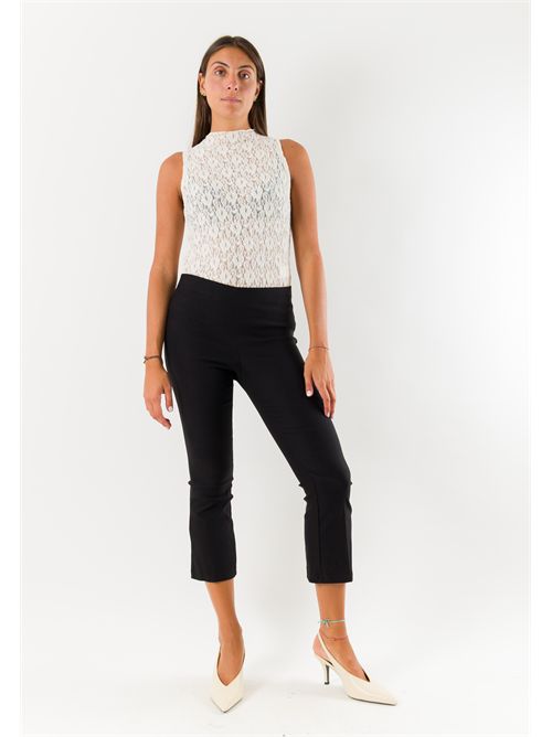 Pantaloni donna cropped elasticizzati AI26665 MESANGE | AI26665NERO