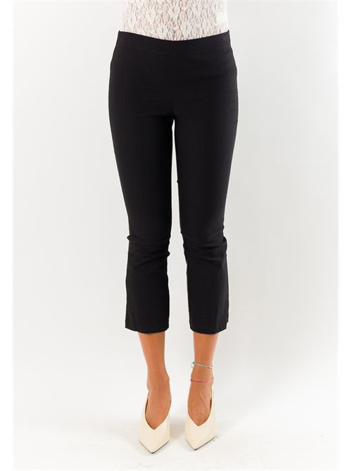 Pantaloni donna cropped elasticizzati AI26665 MESANGE | AI26665NERO