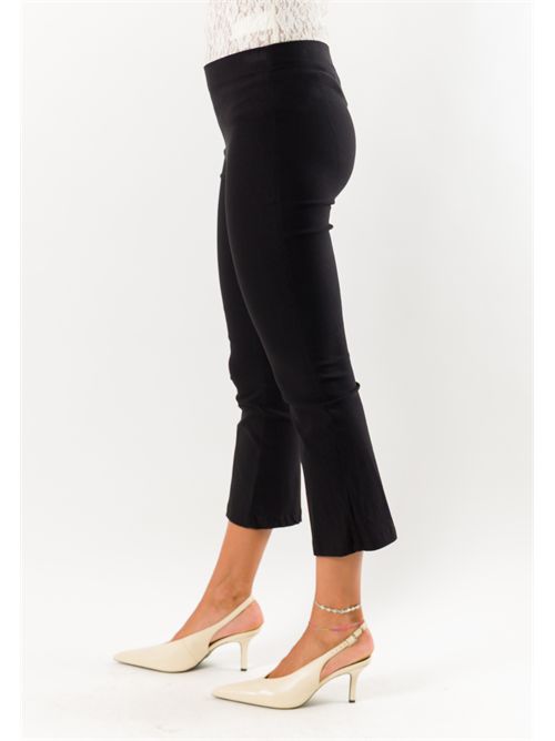 Pantaloni donna cropped elasticizzati AI26665 MESANGE | AI26665NERO
