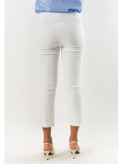 Pantaloni donna cropped elasticizzati AI26665 MESANGE | AI26665PANNA