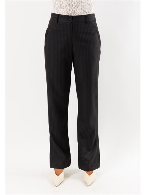 Pantaloni donna gamba dritta eleganti AI26670 MESANGE | AI26670NERO