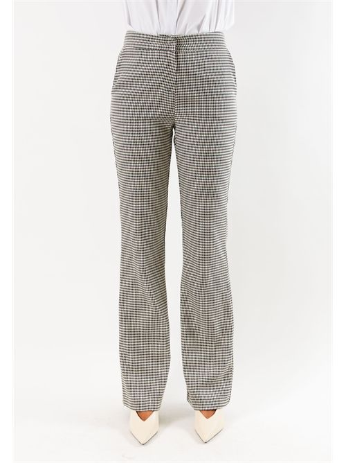 Pantaloni donna eleganti comfort fit AI26710 MESANGE | AI26710PIED DE POULE