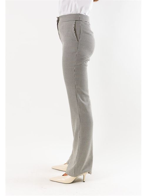 Pantaloni donna eleganti comfort fit AI26710 MESANGE | AI26710PIED DE POULE