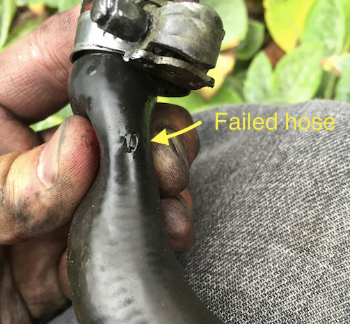 failed coolant hose