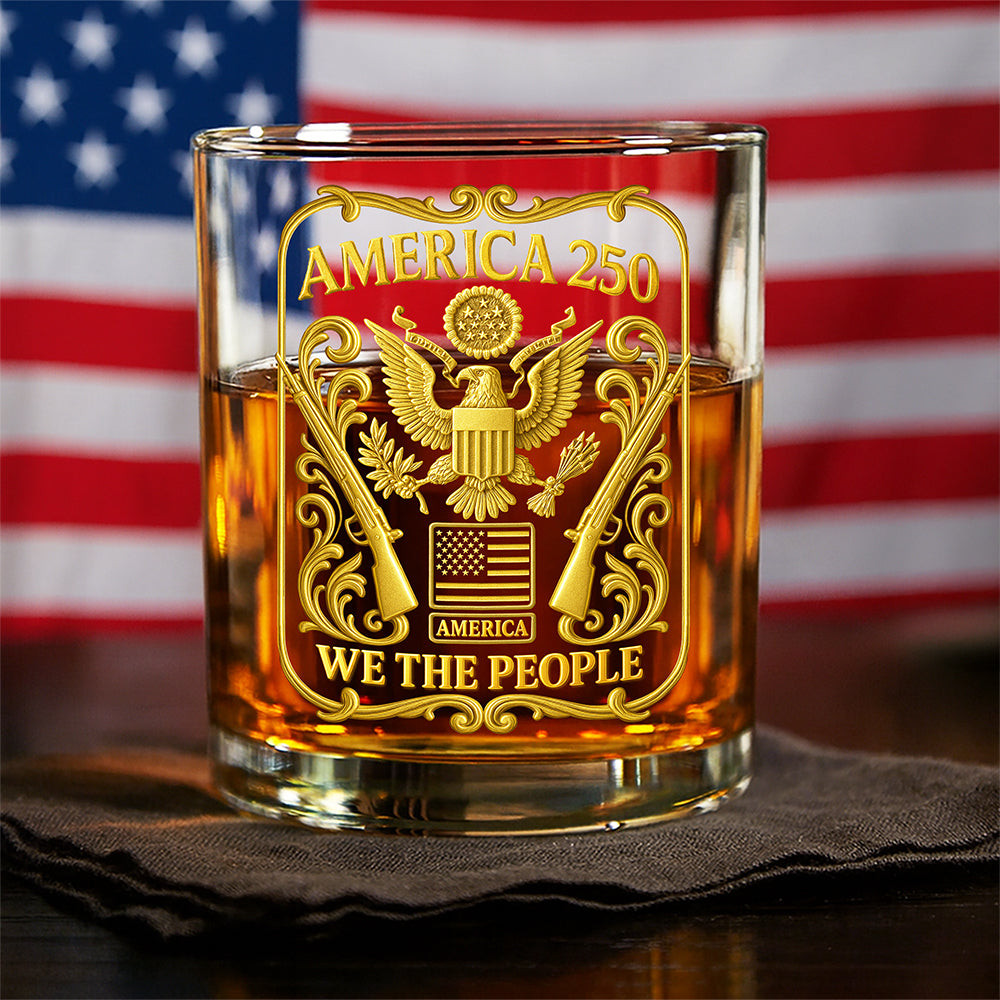 1776 - 2026 America 250th Anniversary Whisky Glass America 250 Merchandise Patriotic Mothers Day Gifts