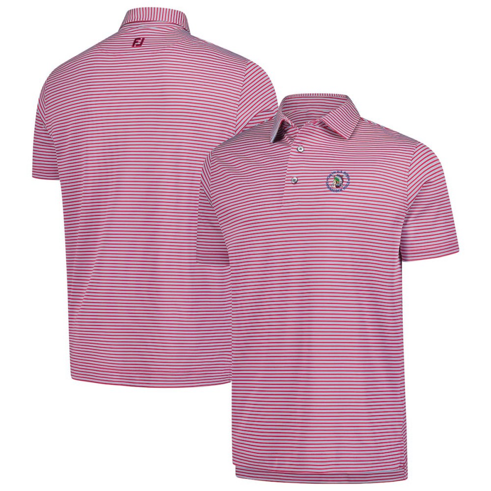 2026 US Open FootJoy Red Multistripe Stretch Golf Polo Shirt 126Th Shinnecock Hills Merch Golf Gift