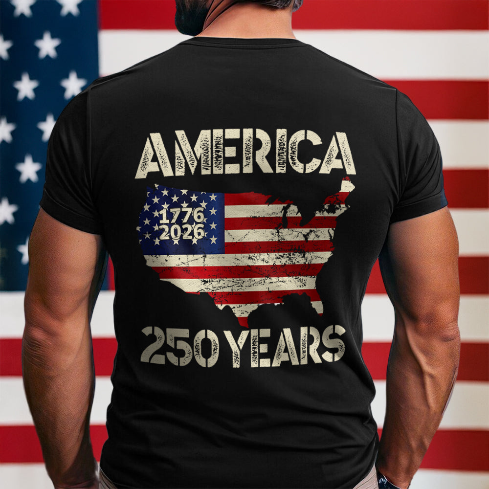 250 Years America Anniversary 250th Independence Day Back Side Dark Shirt America 250 Merchandise Patriotic Gifts For Dad