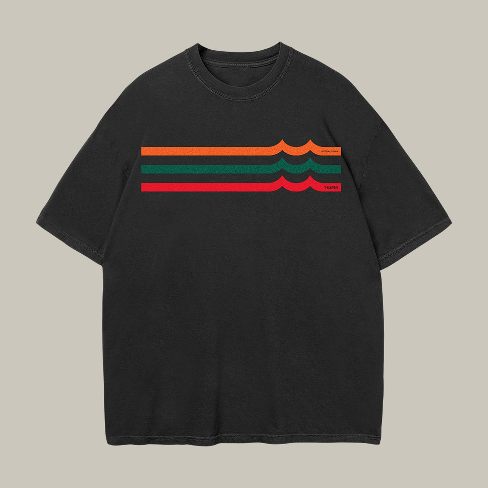 7 Elevenx Lateral Vision Waves Logo T-Shirt Convenience Store Merch Unique Gift Idea