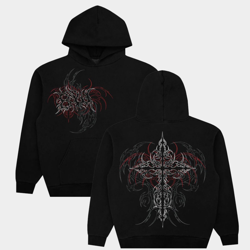 8THWNDR Merch Razor Tribal Hoodie Black Birthday Gift For Husband