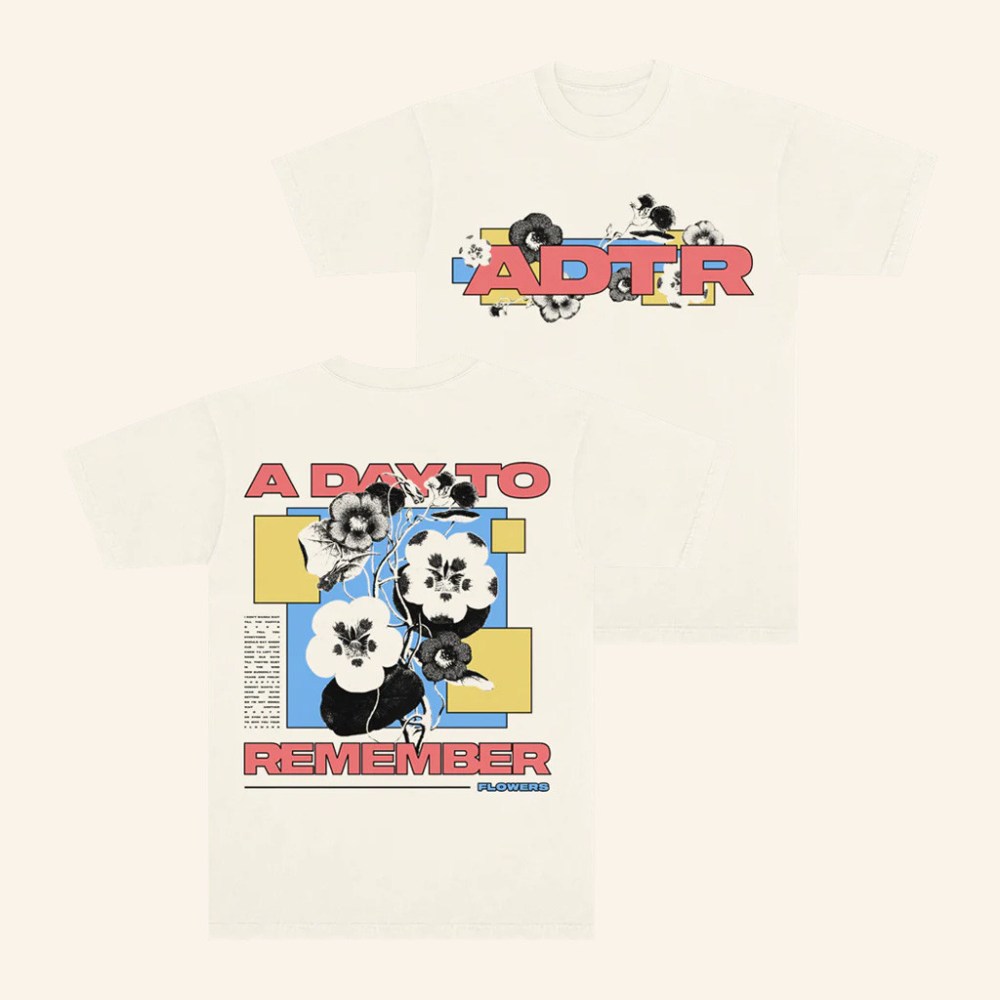 A Day To Remember Merch Flowers ADTR T-Shirt Christmas Gifts For Rock Lovers