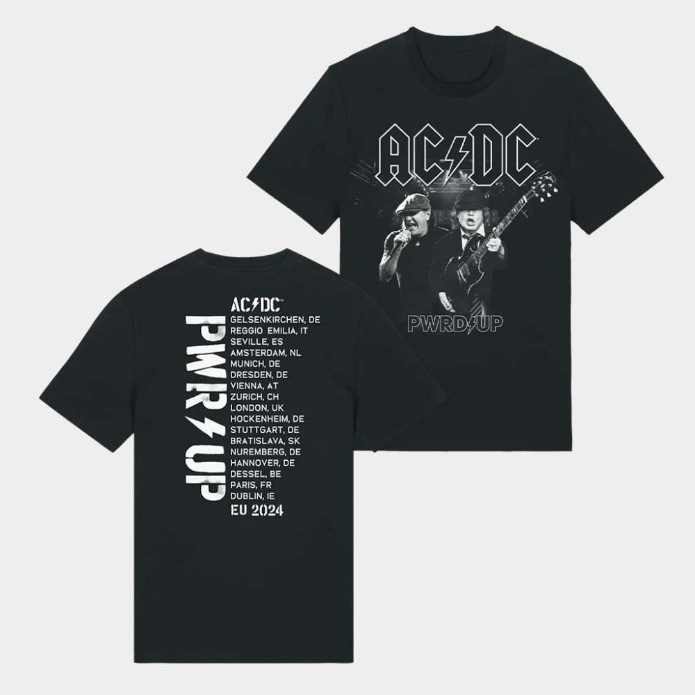 ACDC Merch AC DC PWRD UP Photo 2024 Tour T-Shirt Cool Gifts For Music Lovers