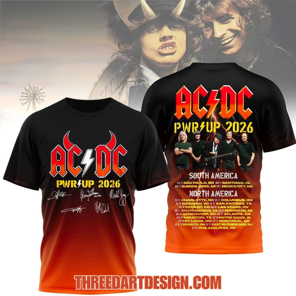 ACDC PWR Up Tour 2026 T-Shirt ACDC Merch Cool Gifts For Music Lovers