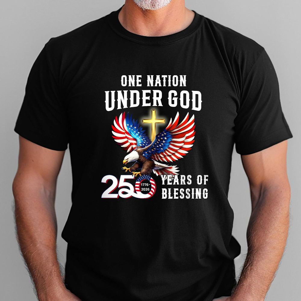 America 250 Merchandise 250 Years of Blessing T-shirt One Nation Under God Eagle Shirt