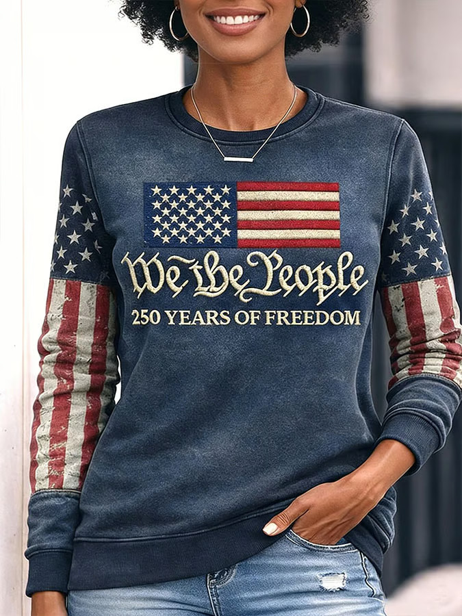 America 250th Anniversary Sweatshirt USA 250 Years Of Freedom We The People Crewneck