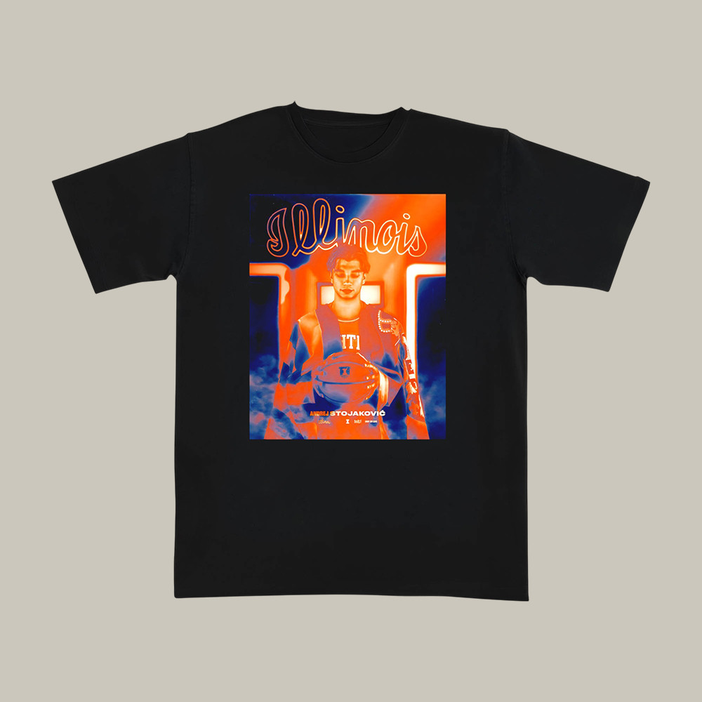 Andrej StojakoviÃƒâ€žÃ¢â‚¬Â¡ Illinois Fighting Illini Poster T-Shirt 2026 NCAA Men's Basketball Merch
