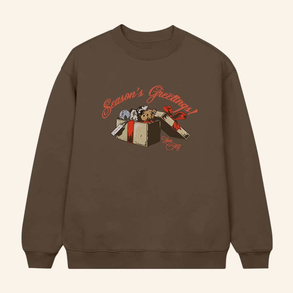 Ariana Grande Merch Seasons Greetings Crewneck Sweatshirt Presents For Music Lovers