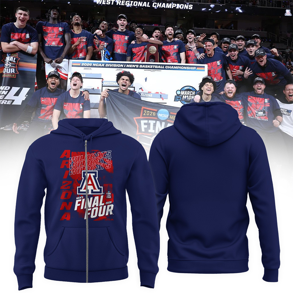 Arizona Wildcats 2026 Men's Basketball Tournament Zip Hoodie March Madness Final Four Apparel
