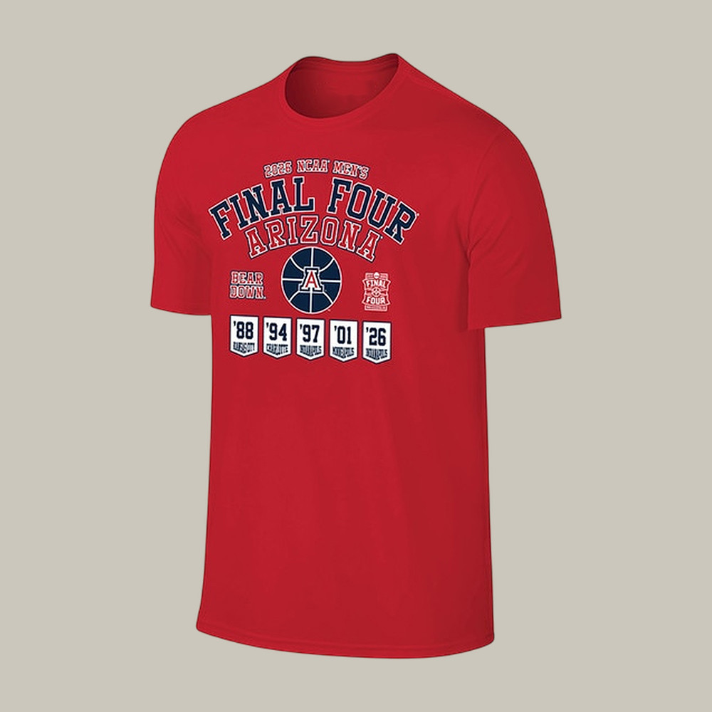 Arizona Wildcats 2026 NCAA Men's Basketball T-Shirt 2026 Final Four Clothes Basketball Gear