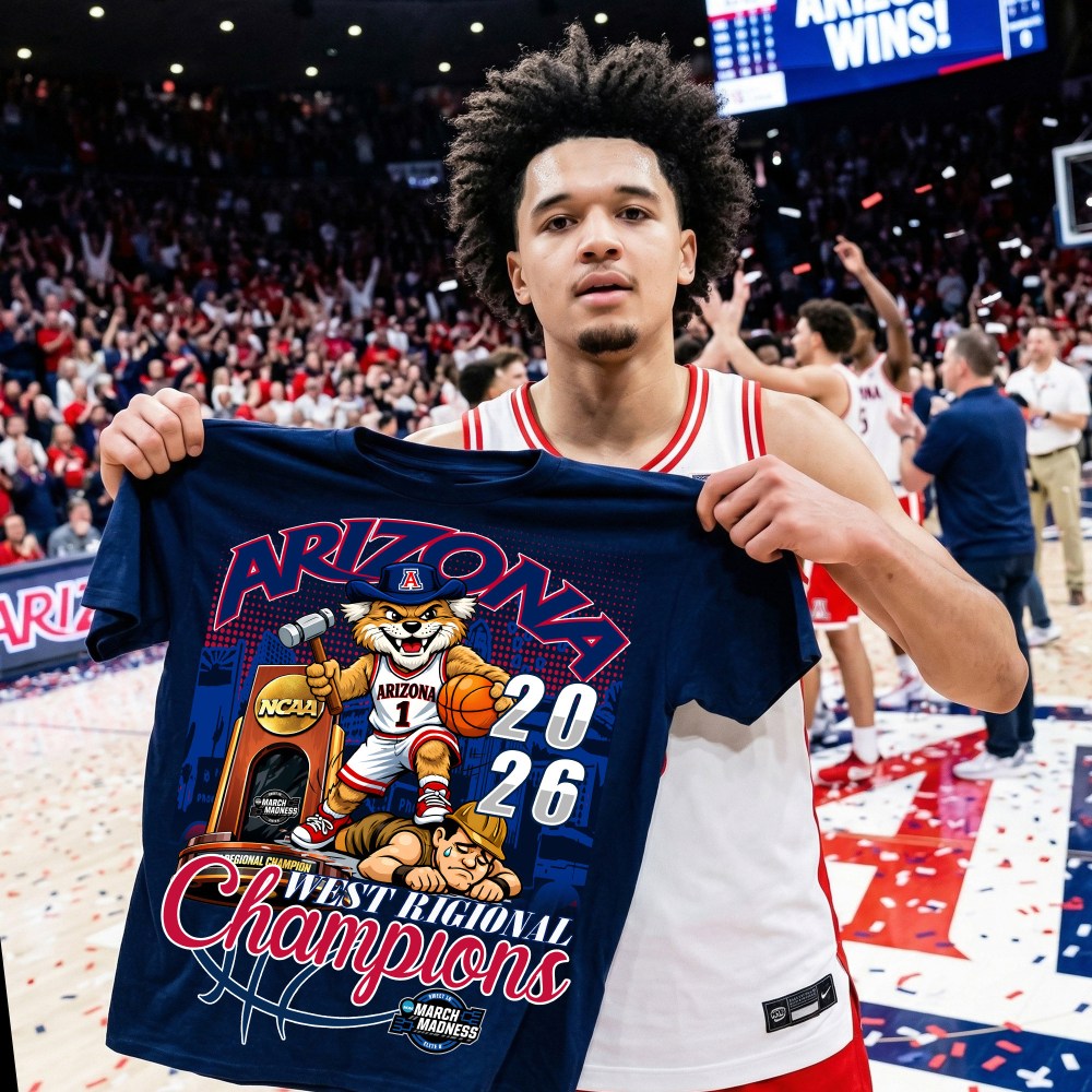 Arizona Wildcats 2026 West Regional Championship T-Shirt Basketball Fan Apparel Gift For Dad