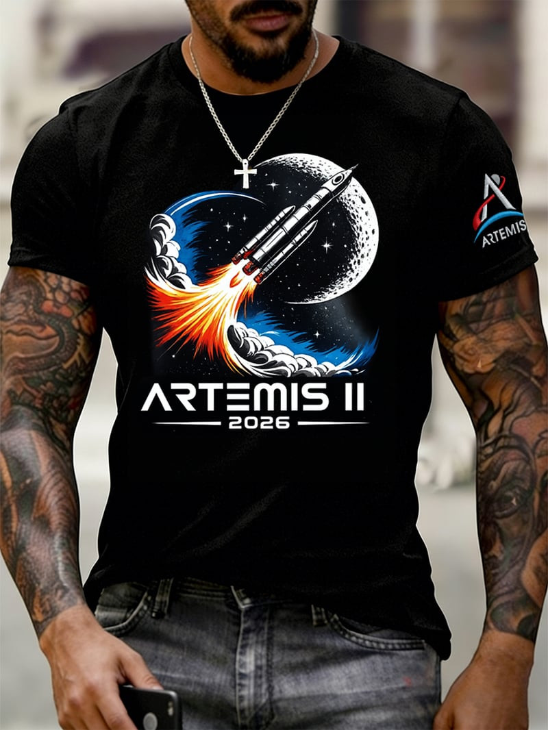 Artemis II 2026 T-Shirt April 1st Launch NASA Moon Mission Clothing Fan Gift