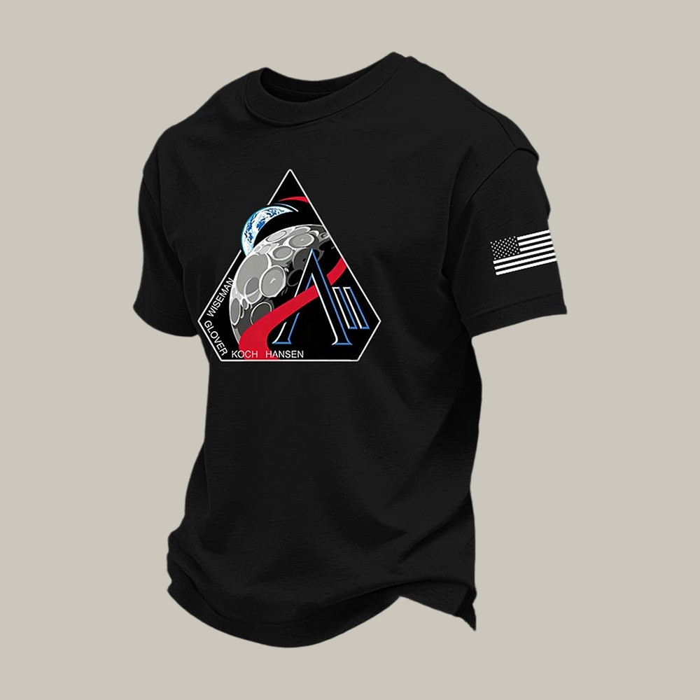 Artemis II Logo Graphic T-Shirt Modern NASA Graphic Tee Unique Gift For Husband