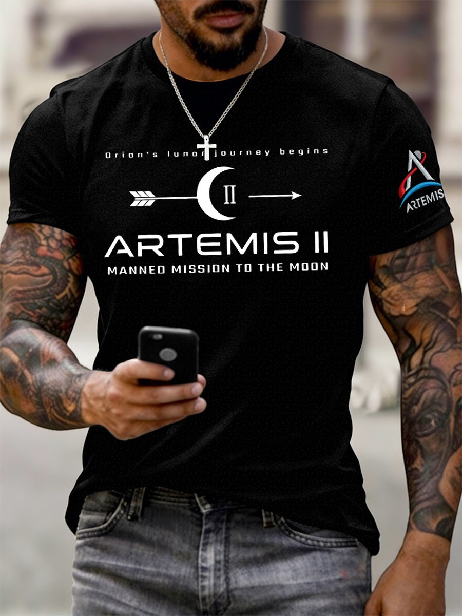 Artemis II Manned Mission To The Moon T-Shirt NASA Moon Mission 2026 Clothes Gift For Dad