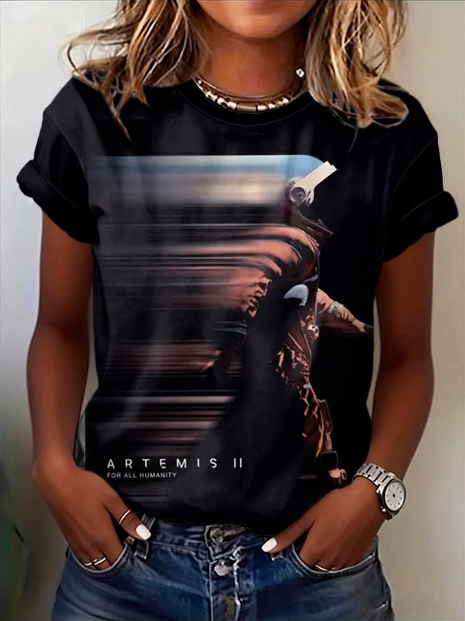 Artemis II Mission For All Humanity T-Shirt Artemis 2 Mission Merch Best Gift For Girlfriend