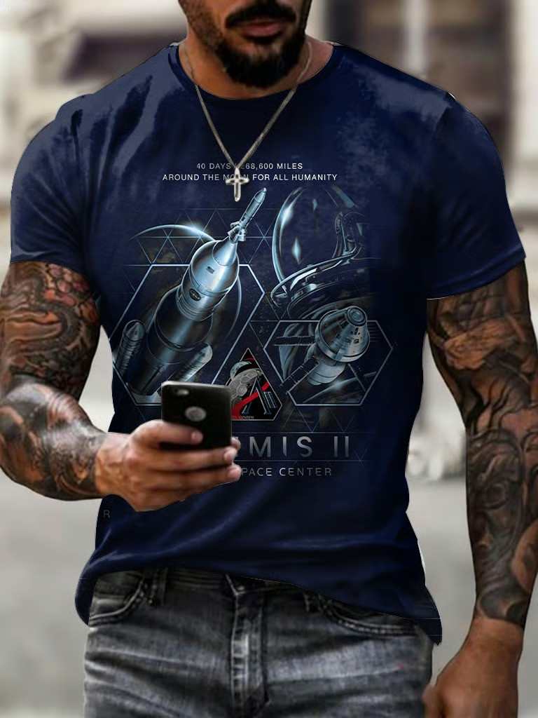 Artemis II Mission To The Moon T-Shirt NASA 2026 Crewed Space Clothing Astronaut Fan Gift