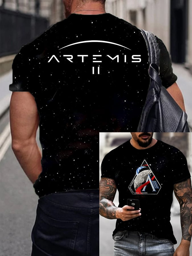 Artemis II Moon Landing Graphic T-Shirt Artemis 2 Mission Merch Present For Husband