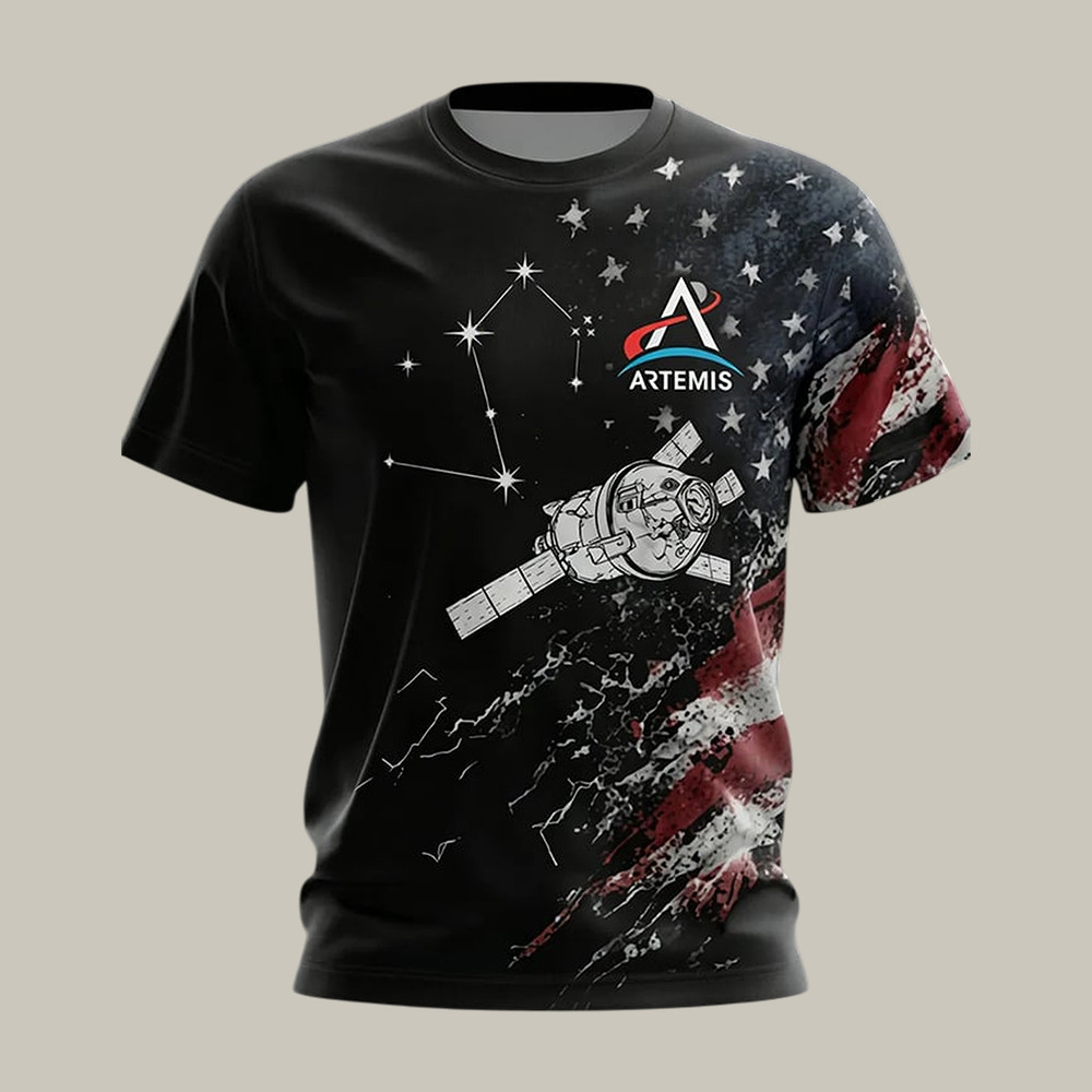 Artemis II NASA Mission T-Shirt Space Exploration American Apparel Gift For Science Geeks