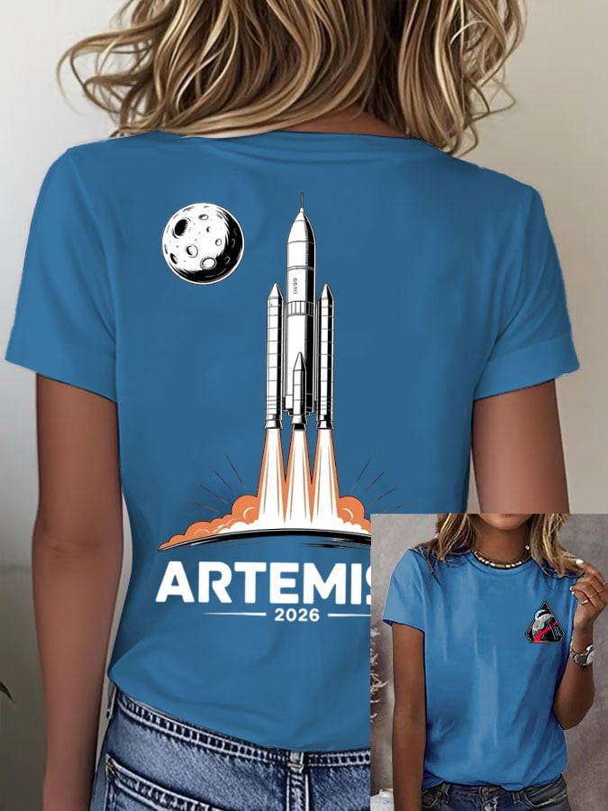 Artemis II Rock Launch T-Shirt NASA Moon Landing 2026 Shirt Present For Wife